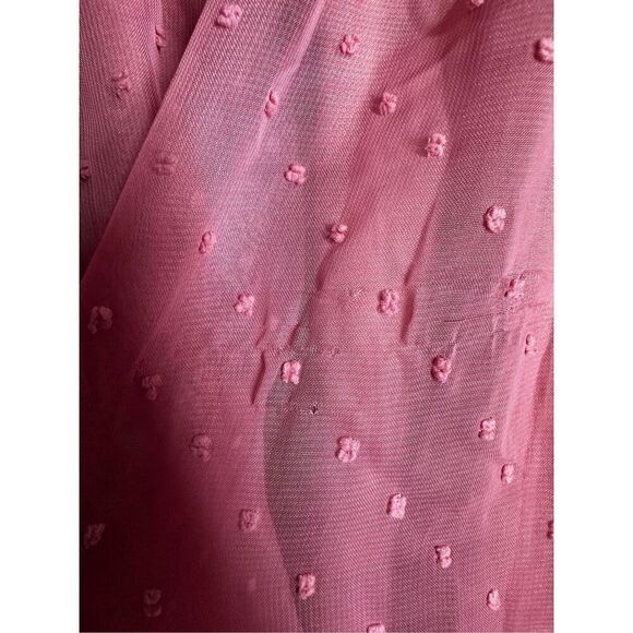 Nevena Rae Swiss Dot Ruffle Trimmed Mini Dress Dust Pink Size L Lined See Notes - Picture 3 of 15